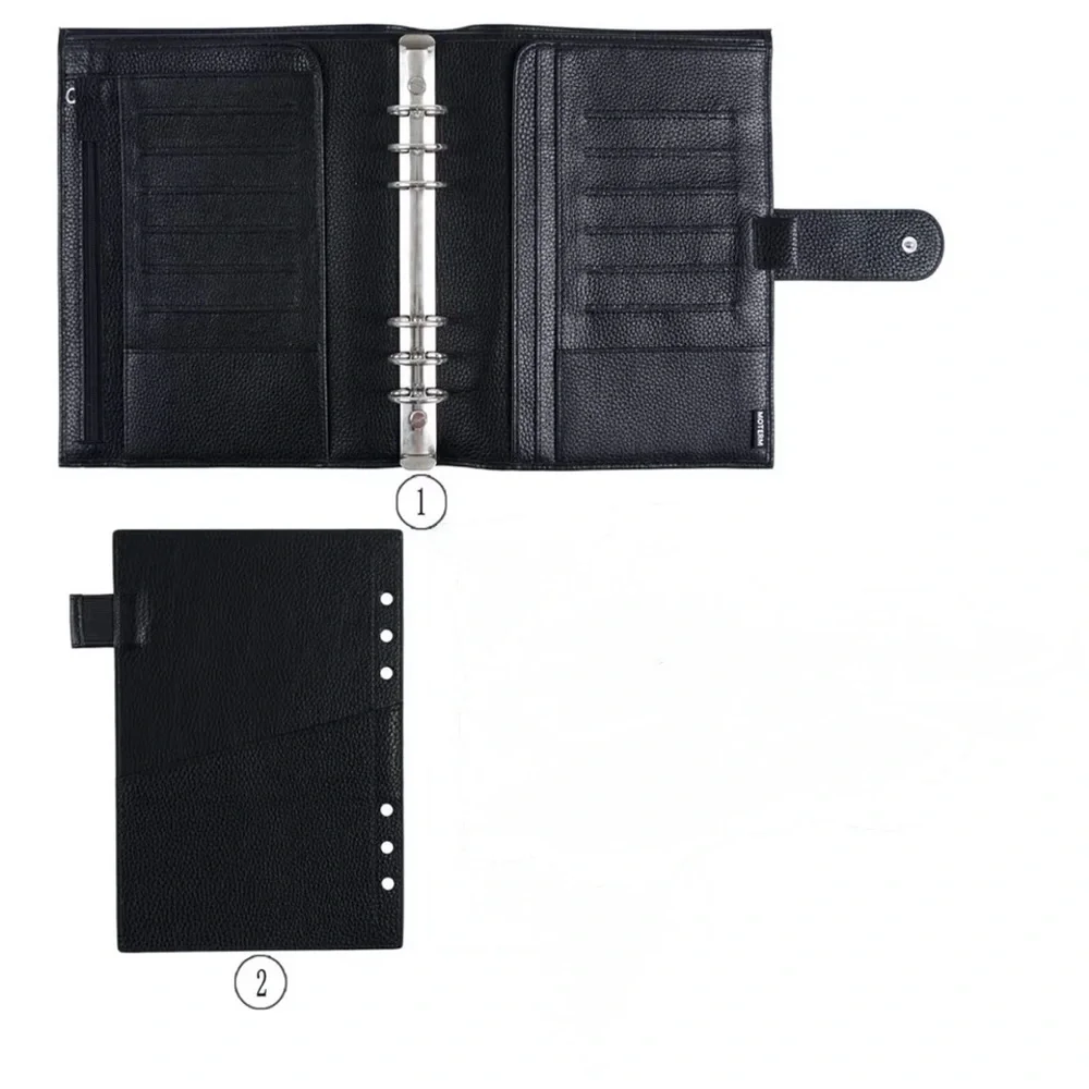 MOTERM A5 Luxe Rings Planner Leather Binder Organizer Pebble Black 30mm Ring - Picture 3 of 13